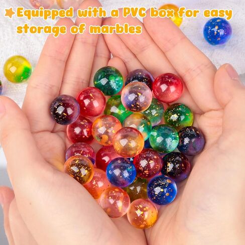 POPLAY 60PCS Glass Marbles Bulk, 0.6" Round Marbles Collectable Night Sky Glass Marbles for Gift Marble Games Vase Fillers DIY Home Decoration in Saudi Arabia