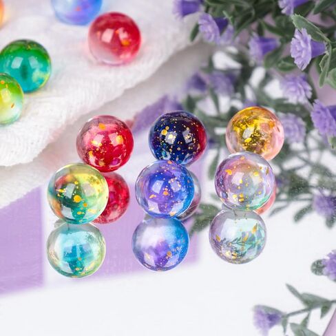 POPLAY 60PCS Glass Marbles Bulk, 0.6" Round Marbles Collectable Night Sky Glass Marbles for Gift Marble Games Vase Fillers DIY Home Decoration in Saudi Arabia