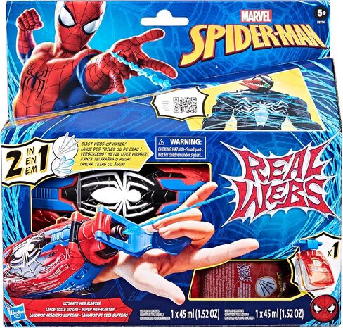 Marvel Spider-Man Real Webs Ultimate Web Blaster, 2-in-1 Blaster, Kids Halloween Costume, Super Hero Toys, Ages 5+ in Saudi Arabia