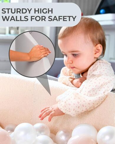 Ball Pit for Toddlers and Babies 35.5 in - Soft Foam Baby Ball Pit - Durable Ball Pit for Babies - Soft Feel Ball Pits for Toddlers 1-3 - Foam Ball Pit for Toddlers Balls NOT Included - Grey in Saudi Arabia