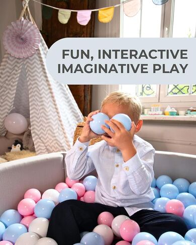Ball Pit for Toddlers and Babies 35.5 in - Soft Foam Baby Ball Pit - Durable Ball Pit for Babies - Soft Feel Ball Pits for Toddlers 1-3 - Foam Ball Pit for Toddlers Balls NOT Included - Grey in Saudi Arabia