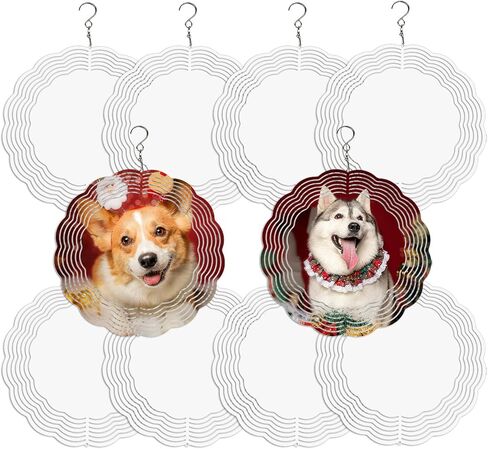 5 Pack Sublimation Wind Spinner Blanks 10 Inch Bulk Metal Wind Spinners Sublimation Blanks Aluminum 3D Round Hanging Wind Spinners Outdoor Indoor for Yard and Garden Porch Window Decorations in Saudi Arabia