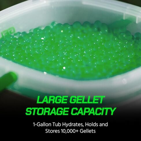 Gel Blaster Gellet Depot - Portable & Collapsible Ammo Storage Tub, Fast Loading Nozzle & Strainer - Hydrates & Stores 10,000 Water Based Gellets - Toy Gel Blasters Accessories in Saudi Arabia