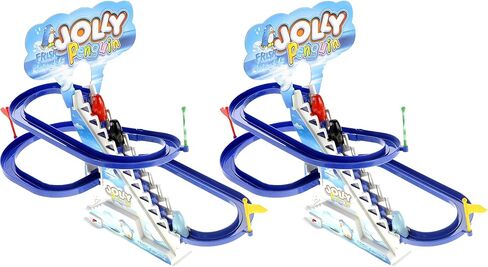 PowerTRC 13" Penguin Slide Play Set, Jolly Penguin Race Stair Climbing Sliding Track Toy Set for Kids Toddlers in Kuwait