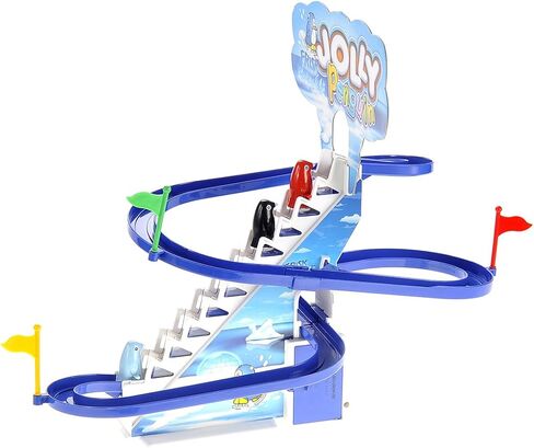 PowerTRC 13" Penguin Slide Play Set, Jolly Penguin Race Stair Climbing Sliding Track Toy Set for Kids Toddlers in Kuwait
