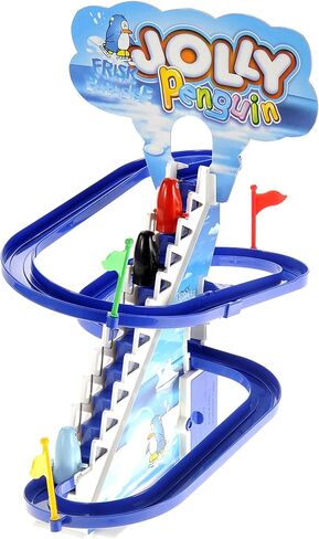 PowerTRC 13" Penguin Slide Play Set, Jolly Penguin Race Stair Climbing Sliding Track Toy Set for Kids Toddlers in Kuwait