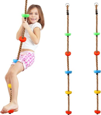 2 حزمة 6.59ft حبل تسلق مع عقدة ملونة ملعب حبل سوينغ شجرة تسلق حبل للأطفال في الهواء الطلق مجموعة أرجوحة اكسسوارات الفناء الخلفي in Saudi Arabia