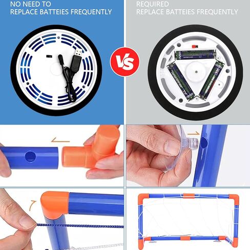 مجموعة هوكي هوكي للأطفال، كرة هوكي عائمة بالهواء قابلة لإعادة الشحن، ألعاب رياضية داخلية وخارجية للأطفال، هدايا عيد الميلاد in Kuwait
