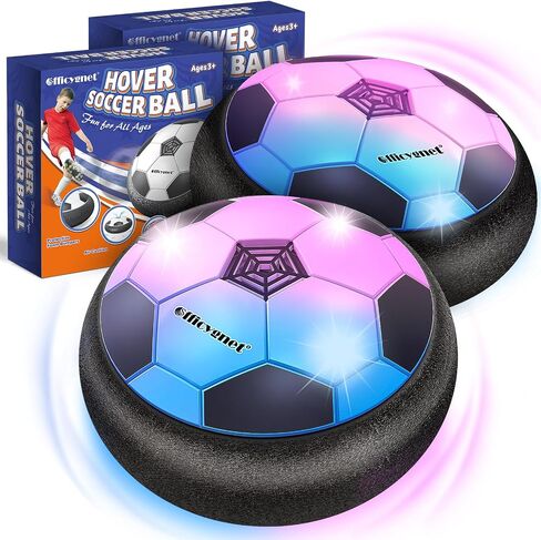 Officygnet 2 Pack Hover Soccer Ball Toys Gifts for 3 4 5 6 7 8-12 Year Old Boy, Indoor Boy Toys Age 6-8, Light-Up Soccer Ball Game Toys for Kids 3-5, 4-8, for 8-10-12 Year Old Boy in Saudi Arabia