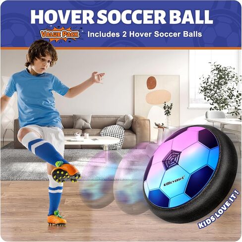 Officygnet 2 Pack Hover Soccer Ball Toys Gifts for 3 4 5 6 7 8-12 Year Old Boy, Indoor Boy Toys Age 6-8, Light-Up Soccer Ball Game Toys for Kids 3-5, 4-8, for 8-10-12 Year Old Boy in Saudi Arabia