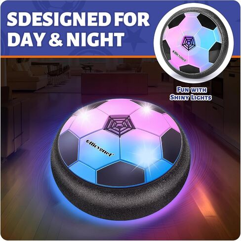 Officygnet 2 Pack Hover Soccer Ball Toys Gifts for 3 4 5 6 7 8-12 Year Old Boy, Indoor Boy Toys Age 6-8, Light-Up Soccer Ball Game Toys for Kids 3-5, 4-8, for 8-10-12 Year Old Boy in Saudi Arabia