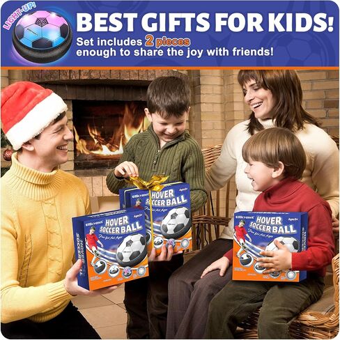 Officygnet 2 Pack Hover Soccer Ball Toys Gifts for 3 4 5 6 7 8-12 Year Old Boy, Indoor Boy Toys Age 6-8, Light-Up Soccer Ball Game Toys for Kids 3-5, 4-8, for 8-10-12 Year Old Boy in Saudi Arabia