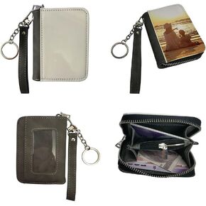 Yongkang Sublimation Small Coin Purse Women Wallet Blanks Leather Coin Credit Card Holder Diy Crafts (Black)