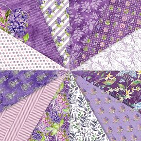 Scrapbook Paper 12x12 Decorative Craft Paper, 24 Sheets Purple Floral Patterned Paper for Scrapbooking, MIATTCLD Single-Sided Scrapbooking Paper Packs for Photo Album Decor