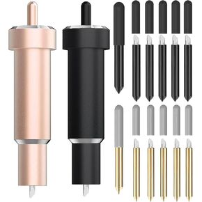 14 Pack Premium Fine Point Blade, 2 Housing & 12 Blades, Compatible with Cricut Maker 3/Maker/Explore 3/Explore Air 2/Air/One, Fine Point Blade Housing for Slicing Cuts Glitter Vinyl, Cardstock, Faux