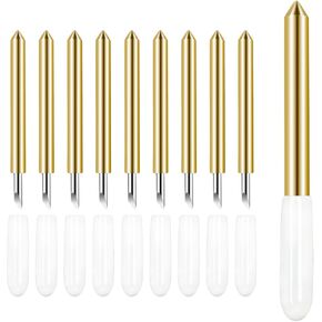 10 Pcs Premium Fine Point Blade, Replacement Blades, Compatible with Circut Maker 3/ Maker/Explore Air 3/ Air 2/ Air Cutting Machines,Replacement Cutting Blades, Gold