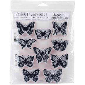 Art Gone Wild AGCMS294 Tim Holtz Flutter Cling Rubber Stamp Set, Multi-Colour