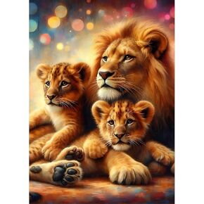 RICUVED Diamond Art Kits for Adults, White Tiger Diamond Art Full 5D Diamond Art Kits Tiger Rhinestone Picture Art Craft for Home Wall Decor 11.8x15.7 Inch
