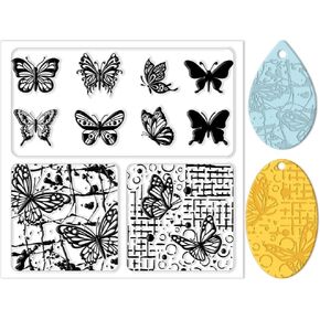 CHGCRAFT Lace Silicone Clay Texture Mat Flowers Silicone Texture Stamps Clay Modeling Pattern Pad for DIY Clay Jewelry Earrings Clay Mat Stamps for Decorative Card Making