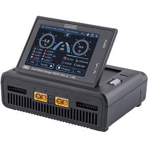 ToolkitRC M8D 1600W 50A DC Balance Touch Screen Charger 65W Fast Charge Dual Channels for 1-8S Lipo Battery for FPV Drone Car RC Model Parts (M8D)