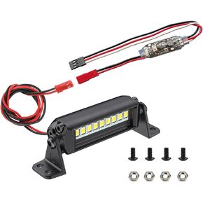 RC Light Bar 10 LED 2.16 Inch Aluminum RC Lights RC Crawler Accessories for Axial SCX10 Traxxas TRX4 TRX4M Arrma Senton Redcat GEN7 1/10 1/18 Scale Rock Crawler Truck RC Car Roof Light Kit Zhongzhen