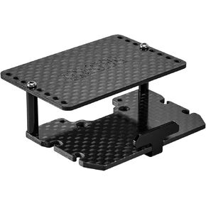 INJORA Battery ESC Receiver Tray Double Decker Carbon Fiber Plate for 1/18 RC Crawler TRX4M