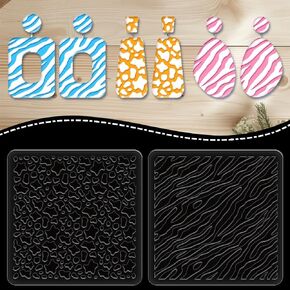 2pcs Marble Background Texture Sheets Acrylic Clay Texture Mat 3.94 Inch Modeling Pattern Pad for DIY Crafts Earrings Jewelry Making