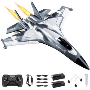 3CH RC Airplane, RC Plane with Night Light, 2.4GHz F-22 Remote Control Airplane with 6-axis Gyro Stabilizer Easy to Fly Fighter Aircraft for Adults Kids Beginners Boys