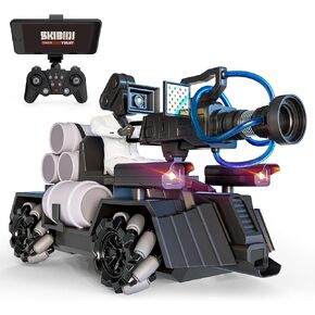 Force1 Officially Licensed Skibidi Toilet Toy Cameraman Figure PDLT Tank RC Truck - Parasite Disabler Remote Control Car, Rechargeable RC Cars with Camera, LED, WiFi 1080p FPV Video Recording