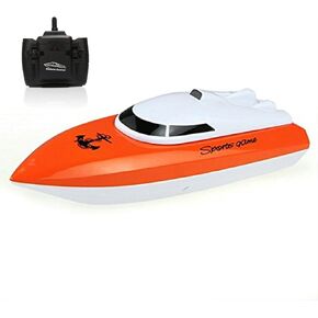 RC Boat, Remote Control Boats for Lake/Pool/Pond, 2.4 GHz High Speed Mini Boats, Outdoor Adventure Electric RC Racing Boats with Rechargeable Battery, Water Play Toy Gift for Boys&Girls-Blue