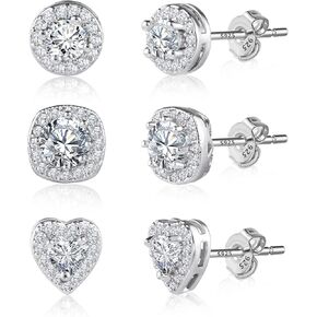 ALEXCRAFT Stainless Steel Flat Back Stud Earrings Set for Women Hypoallergenic 316L Surgical Steel Cubic Zirconia Dot Stud Earrings Flatback Studs Earring for Men(10 Pairs)