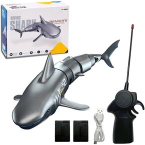 New Remote-Controlled Simulation Shark Waterproof Protection Diving Toy 1:18 Suitable for Swimming Pools, bathtubs, Great Water Toys RC Boats Suitable for Boys and Girls as Gifts.