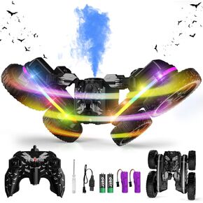 Remote Control Car, 360°Rotating 4WD RC Cars with Cool Spray, 2.4Ghz Double Sided RC Stunt Car with Cool Lights, RC Drift Car for Kids Toys Best Gifts for Boys Girls Age 4-6 7 8-13 Year Old