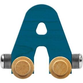 سيارة Maple Landmark NameTrains Bright Letter A - صنع في الولايات المتحدة الأمريكية (أزرق)
