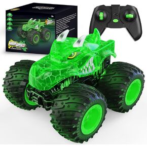 Remote Control Car, 2.4GHz Monster Trucks Toys with Light Spray, Brithday Gift for Kids 3 4 5 6 7 8, All Terrain RC Cars, Toddler Toys for Boys Girls 3+ Year Old
