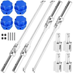 RC Drive Shaft Axles & Diff Outdrive w/Wheel Hex Nuts Upgrades Part for 1/5 KRATON 8S BLX/Outcast 8S BLX,4PCS Front Rear CVD Driveshaft Hop Ups,Silver & Navy Blue