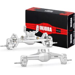 INJORA +5mm Diamond Portal Axles with Lay Down Servo Mount & Links for 1/18 RC Crawler TRX4M Upgrade(Black)