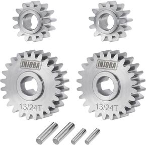 مجموعة تروس بوابة INJORA من الفولاذ المقاوم للصدأ 15/22T و13/24T لبوابة Underdrive لـ 1/18 RC الزاحف Redcat Ascent-18