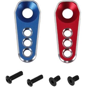 Servo Horn Arms Btspepejoy Metal 25T Servo Horn Arms RC Servo Horns for 1/18 TRX4M RC Servo Steering Servo Mount Arm for Ford Bronco Upgrade Parts Red &Blue (2 Pack)