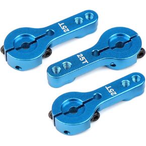 3PCS 25T Aluminum Servo Arm Horn M3 Threads Steering Arms for 1/8 1/10 RC Car Truck Buggy Airplane