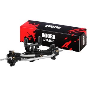 INJORA +4mm Aluminum Front and Rear Axles with Lay Down Servo Mount & Link for 1/18 TRX4M RC Upgrade