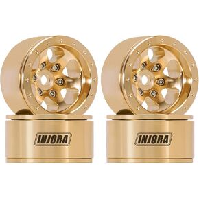 INJORA 1.0 Brass Beadlock Wheel -4.7mm Offset Rim for 1/24 1/18 RC Crawler SCX24 FCX24 TRX4M Ascent18 Upgrade(W1011)