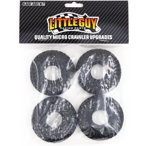 Little Guy Racing Parts Black Label M/T (63mm) 1.0 Inch Tires Compatible with 1/24 RC Axial SCX24, RGT, Element, Enduro, URUAV (4 Tires per Order), Black, 63mmx21mmR1 + Free LGRP Sticker
