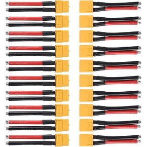 10 Pairs XT60 Plug Female and Male Connector with 55mm/ 2.17inch 12AWG Silicon Wire for RC Lipo Battery Cable Drone