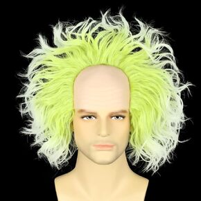 باروكة شعر مستعار قصير منفوش بني مجعد رعب Pennywise لحفلات الهالوين التنكرية