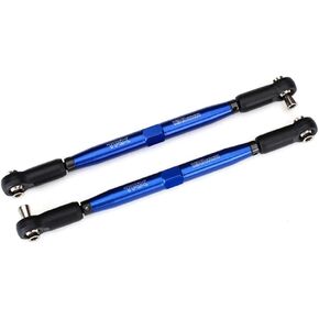 Traxxas TRA7748X Toe links, X-Maxx (TUBES blue-anodized, 7075-T6 aluminum, stronger than titanium) (157mm) (2)/ rod ends