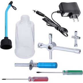 Nitro Starter Kit-Nitro Igniter (Support AA Battery) with RC Glow Plug Driver/Fuel Tank/Charger/Hex Cross Wrenches, fit Monster Truck Off Road Buggy RC Nitro Car Airplane Boat
