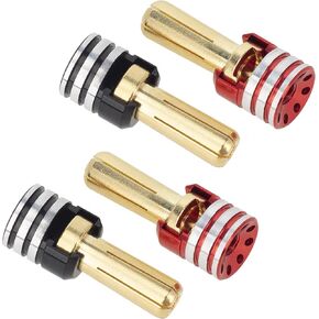 MEUS RACING 4Pcs RC Battery Heatsink Bullet Plug Connectors & Grips for 1/10 RC Crawler Car (5mm)