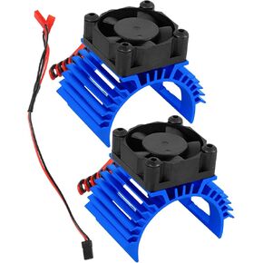 RC Alloy Heat Sink w/ 4.8-8.4V Cooling Fan for 3650 550 540 Size Brushless Engine Motor for 1/10 RC Truck Buggy Crawler,36MM 14000RPM Heatsink,2pcs,Titanium