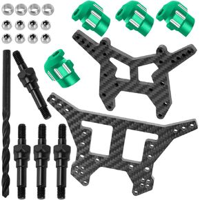 Shock Towers & Shock Cap Protector & Shock Standoff Upgrades Part for 1/8 Kraton Notorious Outcast 6S BLX,RC Carbon Fibre Shock Towers Aluminium Alloy Shock Cap Hops Up,Titanium